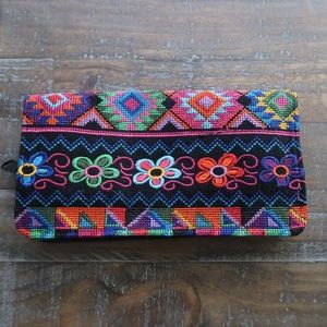 Handmade Guatemalan Wristlet wallet
